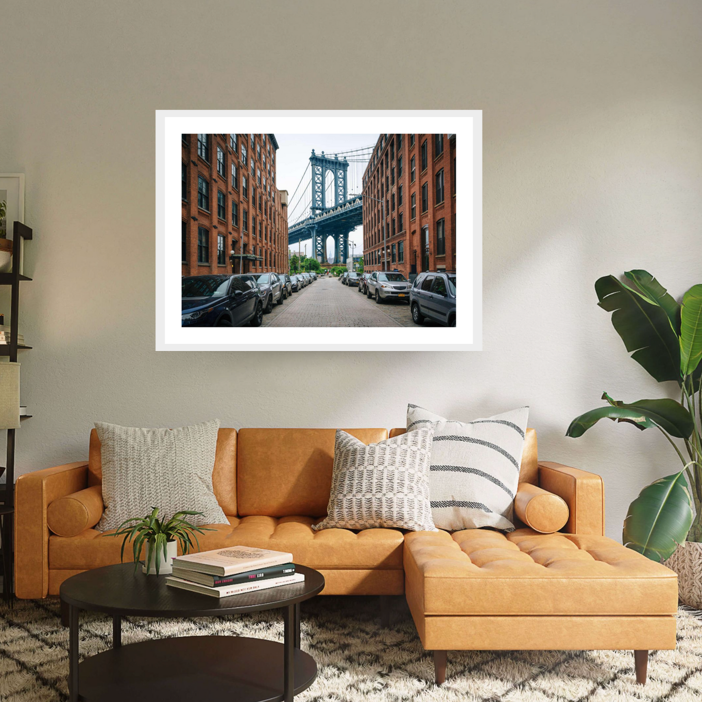 Washington Street and the Manhattan Bridge in DUMBO Brooklyn New York City USA