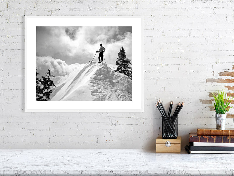 A Skier On Top Of Mount Hood -  by  Bridgeman Editions