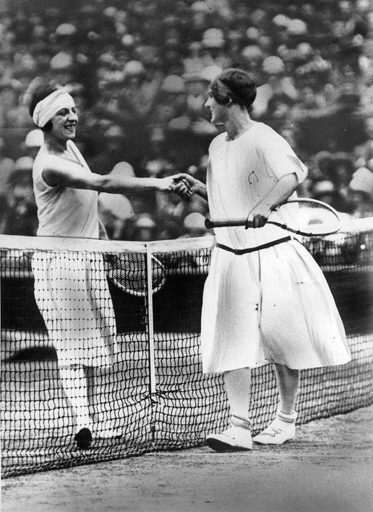 Women finalist of Wimbledon tennis Championship _ miss Froy and Suzanne Lenglen -  by  Bridgeman Editions